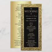 Schwarzes und goldenes Hochzeitsprogramm Programm (Vorne/Hinten)