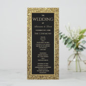 Schwarzes und goldenes Hochzeitsprogramm Programm (Stehend Vorderseite)