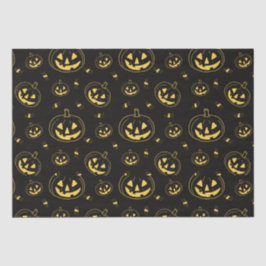 Schwarzes und goldenes Jack-O' Lanterns Schwarzes  Seidenpapier