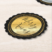 Schwarzes und goldenes Metall frohe Weihnachtskall Untersetzer (angewinkelt)