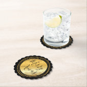 Schwarzes und goldenes Metall frohe Weihnachtskall Untersetzer (Vor Ort)