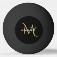 Schwarzes und goldenes Monogramm Eleganz Luxus