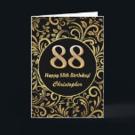 Schwarzes und goldenes Muster am 88. Geburtstag Karte<br><div class="desc">Birthday Black and Gold Floral Muster Geburtstagskarte. Für weitere Anpassungen klicken Sie bitte auf die Schaltfläche "Anpassen" und verwenden Sie unser Designwerkzeug,  um diese Vorlage zu ändern.</div>