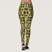 Schwarzes und goldenes Muster - Leggings, die mit Leggings (Rückseite)