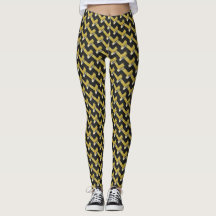 Schwarzes und goldenes Muster - Leggings mit Uniqu