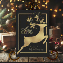 Schwarzes und goldenes Rentier - Frohe Weihnachtsw