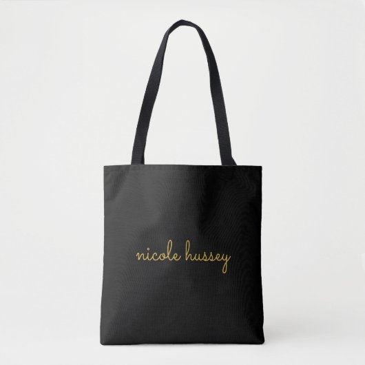 Schwarzes und goldenes Skript | Stylisches modern Tasche (Vorderseite)