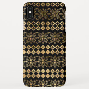 Schwarzes und Goldfolie Boho BlumenMandala-Muster Case-Mate iPhone Hülle