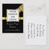 Schwarzes und GoldFotologo Visitenkarte (Vorne/Hinten)