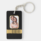 Schwarzes und GoldFotoschablone Schlüsselanhänger (Rückseite)