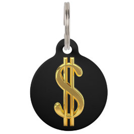 Schwarzes und Goldgeld-Haustier-Umbau Haustiermarke