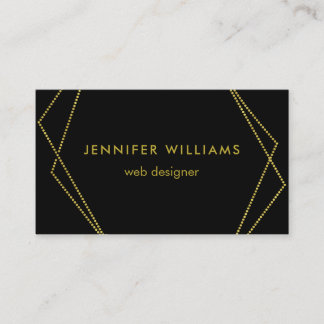 Schwarzes und Goldgeometrische Visitenkarten Visitenkarte