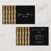 Schwarzes und GoldGlitzer-Geschäfts-Karte Visitenkarte (Vorne/Hinten)