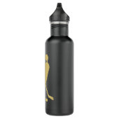 SCHWARZES UND GOLDHockey Edelstahlflasche (Rechts)