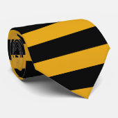 Schwarzes und Goldhorizontaler Streifen Krawatte (Gerollt)