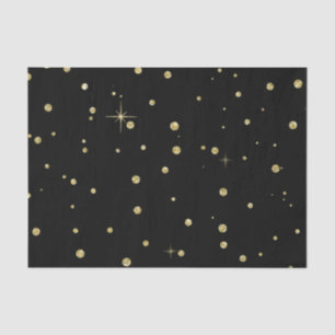 Schwarzes und GoldImitat-Glitzerconfetti-Punkte Seidenpapier