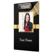 Schwarzes und Goldinstagram Schablone Klemmbrett (Links)