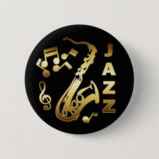 SCHWARZES UND GOLDjazz Button (Vorderseite)