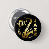 SCHWARZES UND GOLDjazz Button (Vorne & Hinten)