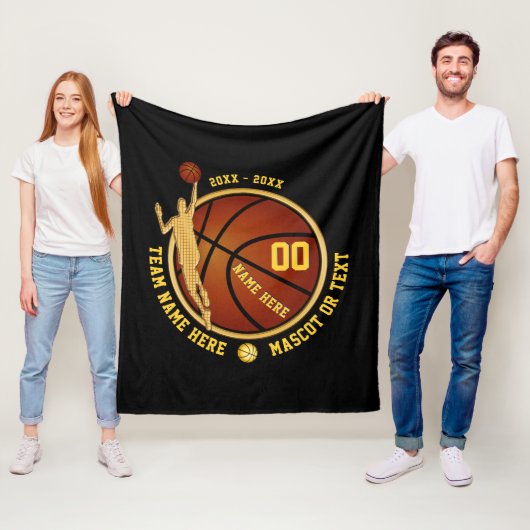 Schwarzes und Goldjungen-Basketball-Geschenke für Fleecedecke (Beispiel)
