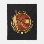 Schwarzes und Goldjungen-Basketball-Geschenke für Fleecedecke (Vorderseite)
