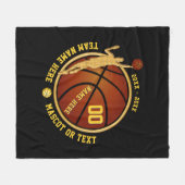 Schwarzes und Goldjungen-Basketball-Geschenke für Fleecedecke (Vorderseite (Horizontal))