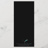 Schwarzes und Goldklavier-Hochzeits-Menü Menükarte (Rückseite)