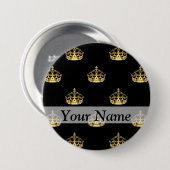 Schwarzes und Goldkronenmuster Button (Vorne & Hinten)