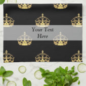 Schwarzes und Goldkronenmuster Handtuch (Gefaltet)