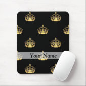 Schwarzes und Goldkronenmuster Mousepad (Mit Mouse)