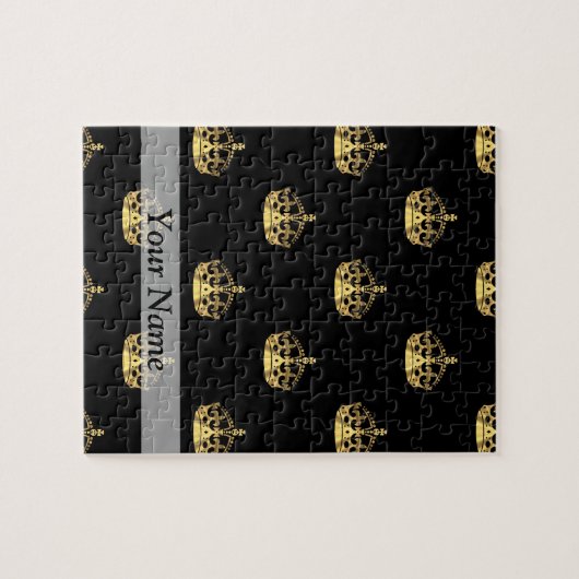 Schwarzes und Goldkronenmuster Puzzle (Horizontal)