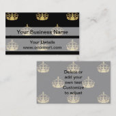 Schwarzes und Goldkronenmuster Visitenkarte (Vorne/Hinten)