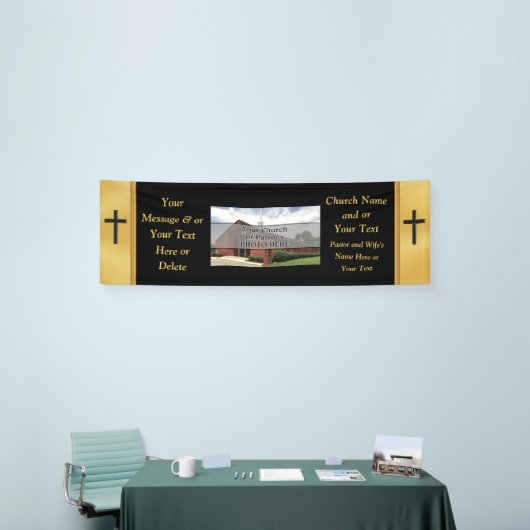 Schwarzes und Goldkundenspezifische Banner (Messeveranstaltung)