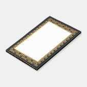 Schwarzes und Goldkunst-Deko-Grenze Post-it Klebezettel (angewinkelt)