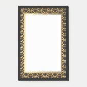 Schwarzes und Goldkunst-Deko-Grenze Post-it Klebezettel (Vorderseite)