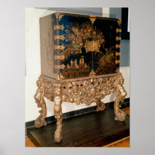 Schwarzes und Goldlackkabinett Poster