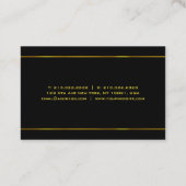 Schwarzes und Goldlicht-modernes bezauberndes Visitenkarte (Rückseite)