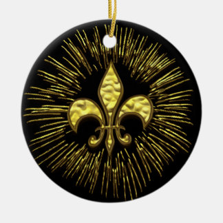 Schwarzes und GoldLilien-Feuerwerk-Verzierung Keramik Ornament
