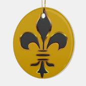 Schwarzes und GoldLilien-Verzierung Keramik Ornament (Links)