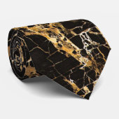 Schwarzes und Goldmarmor, Krawatte (Gerollt)