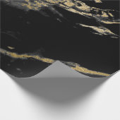 Schwarzes und Goldmarmorgeschenk-Packpapier Geschenkpapier (Ecke)