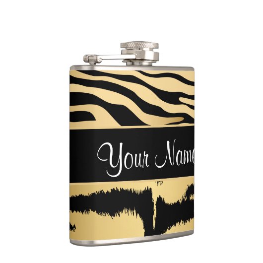 Schwarzes und Goldmetallisches Flachmann (Rechts)