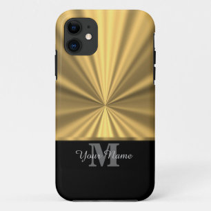 Schwarzes und Goldmetallisches Monogramm Case-Mate iPhone Hülle