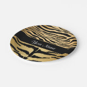 Schwarzes und Goldmetallisches Pappteller (Schrägansicht)