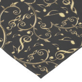 Schwarzes und GoldMusiknoten-Blumentabellen-Läufer Mittelgroßer Tischläufer (Ecke)
