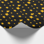 Schwarzes und Goldneues Jahr-Stern-Packpapier Geschenkpapier (Ecke)