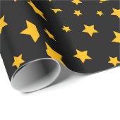 Schwarzes und Goldneues Jahr-Stern-Packpapier Geschenkpapier (Rolleneckpunkt)
