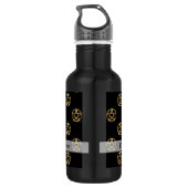 Schwarzes und Goldpentagram Edelstahlflasche (Rückseite)