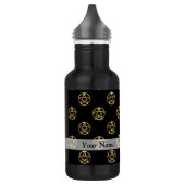 Schwarzes und Goldpentagram Edelstahlflasche (Links)