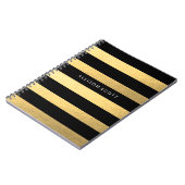 Schwarzes und Goldpersonalisiertes Notizbuch Notizblock (Linke Seite)